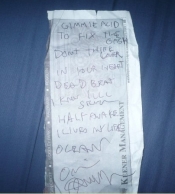 Setlist from a gig