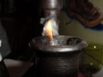 Flame at the end of a candle, Home, Falmouth, Virginia, USA